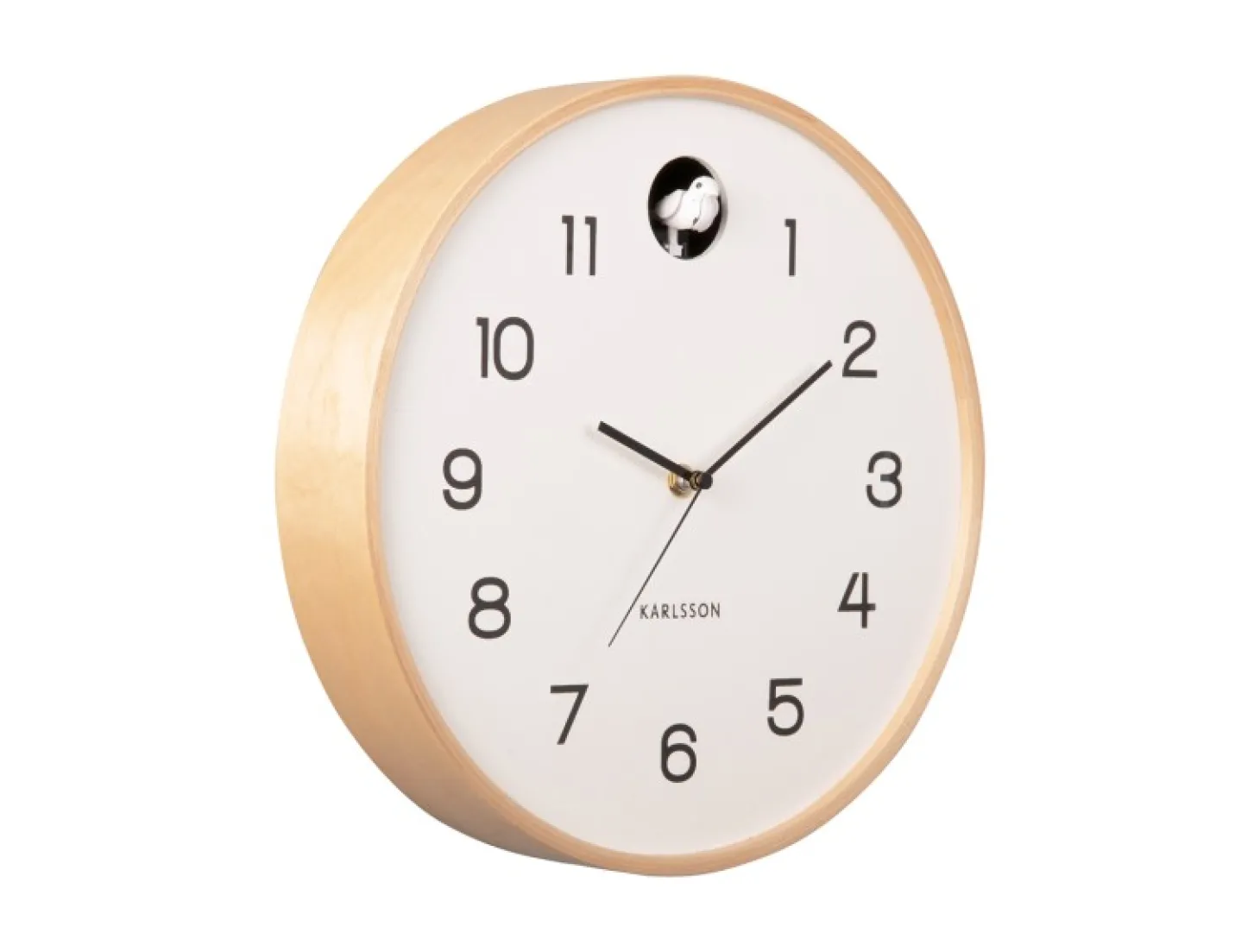 Karlsson Wanduhr - natural Cuckoo weiß