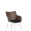 Kartell Sessel Q/Wood Sitzschale Holz, Gestell Chrom