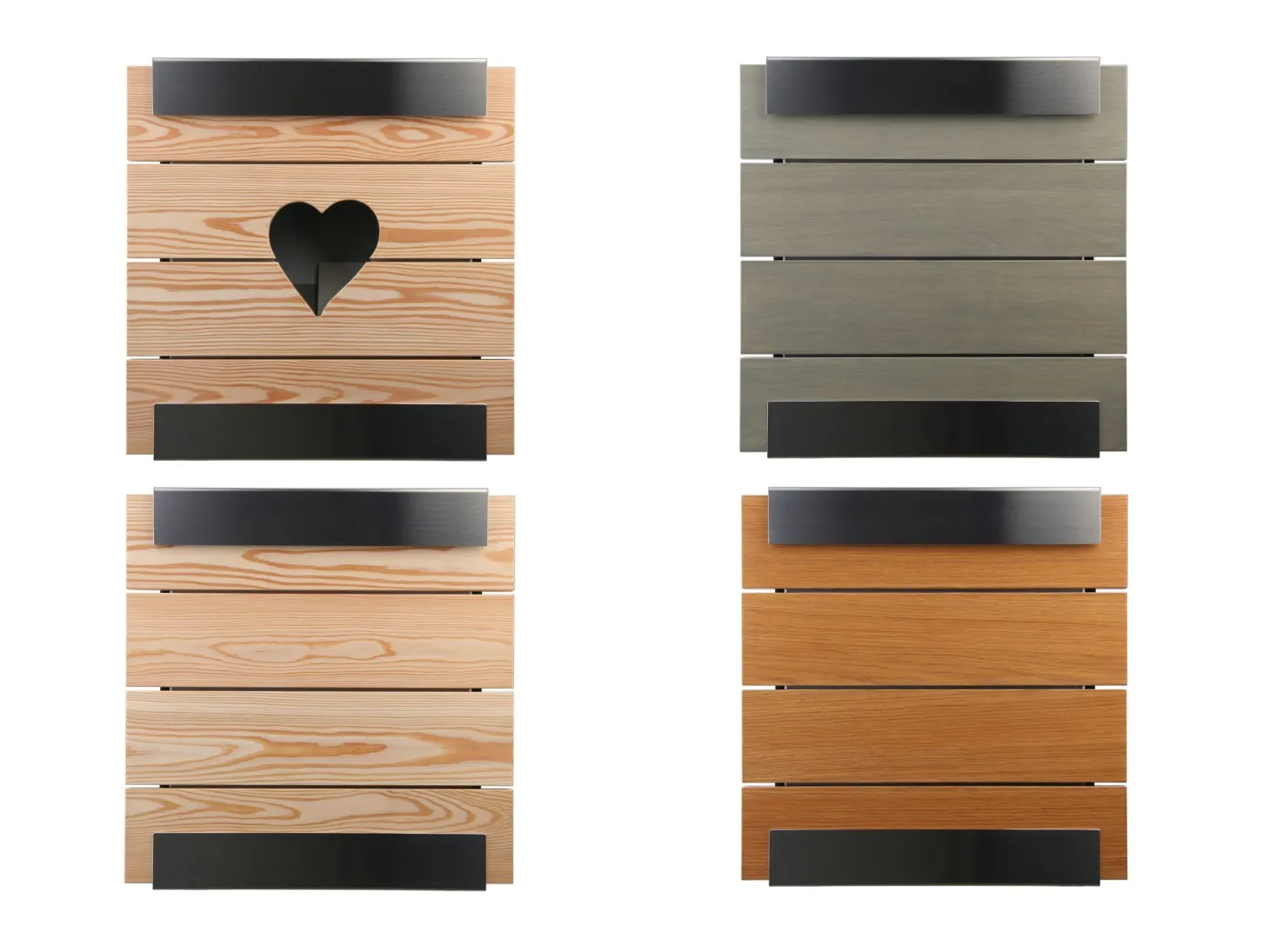 Keilbach Glasnost Briefkästen Holz Eiche ohne Beschriftung