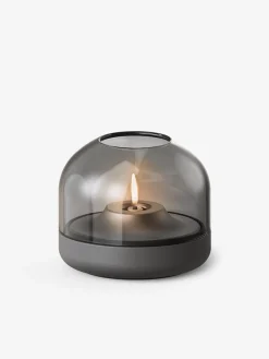 Kooduu Luxuswindlicht Glow 08, mit Öl oder LED-Kerze nutzbar Smoked grey