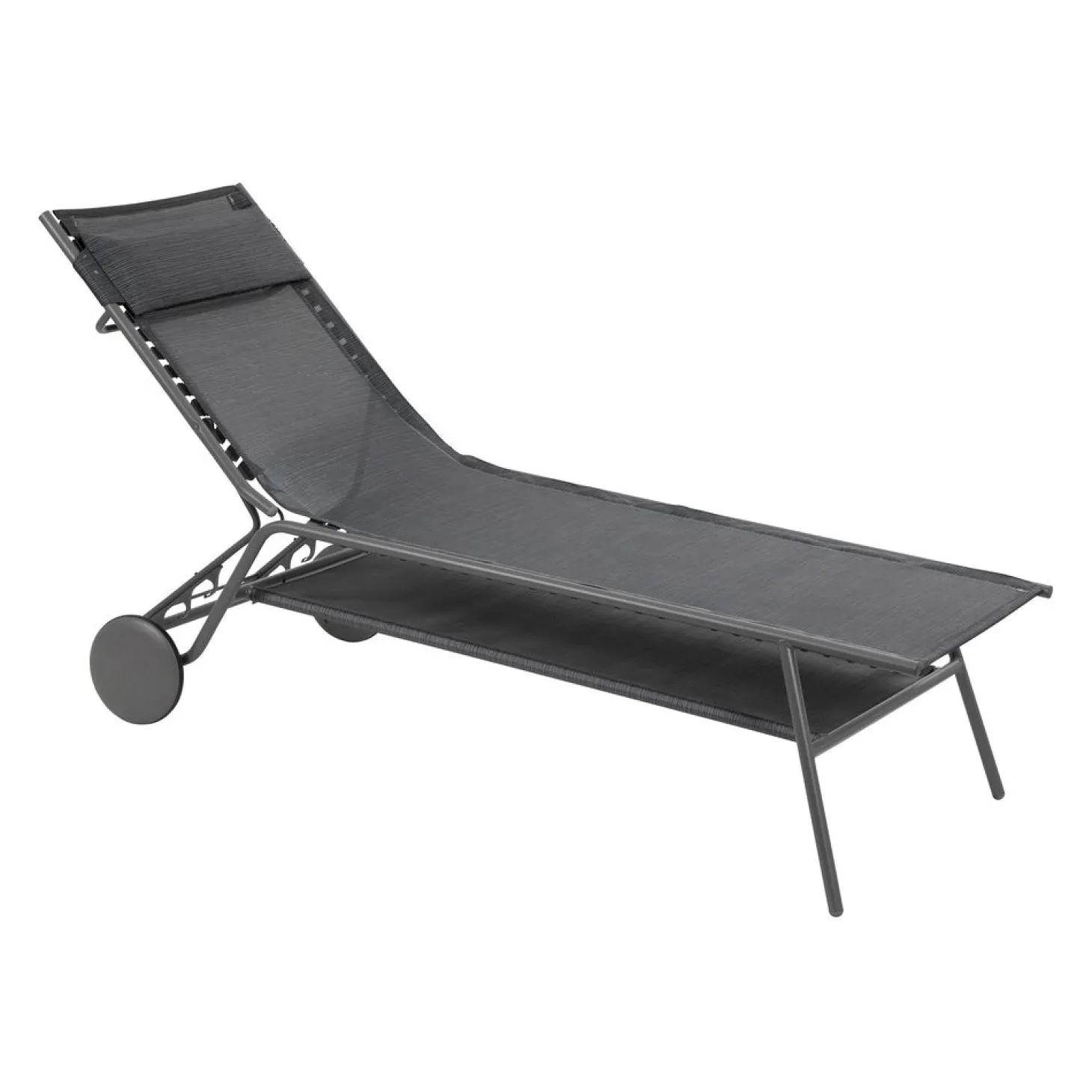 Lafuma Hohe Sonnenliege Miami II Batyline® Duo Grau Obsidian