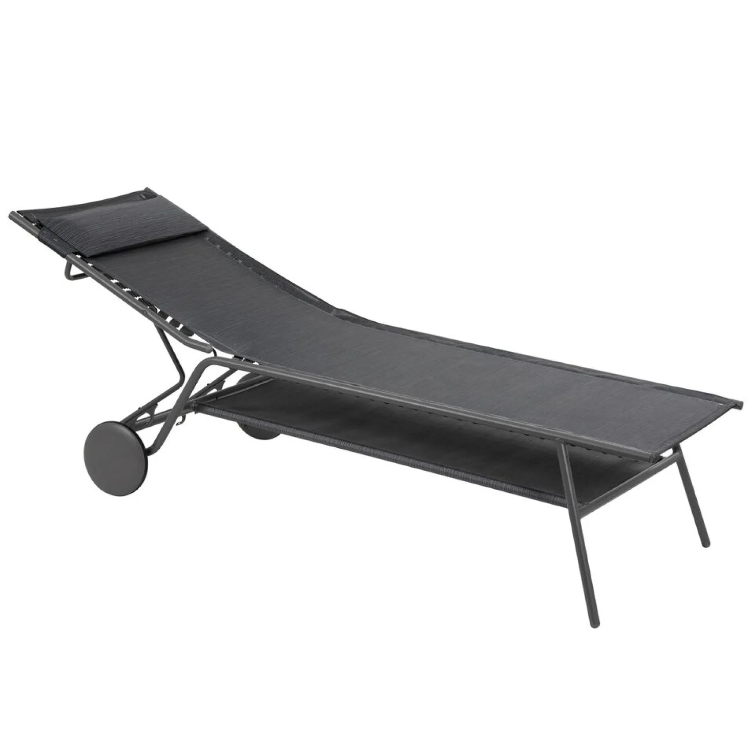 Lafuma Hohe Sonnenliege Miami II Batyline® Duo Grau Obsidian