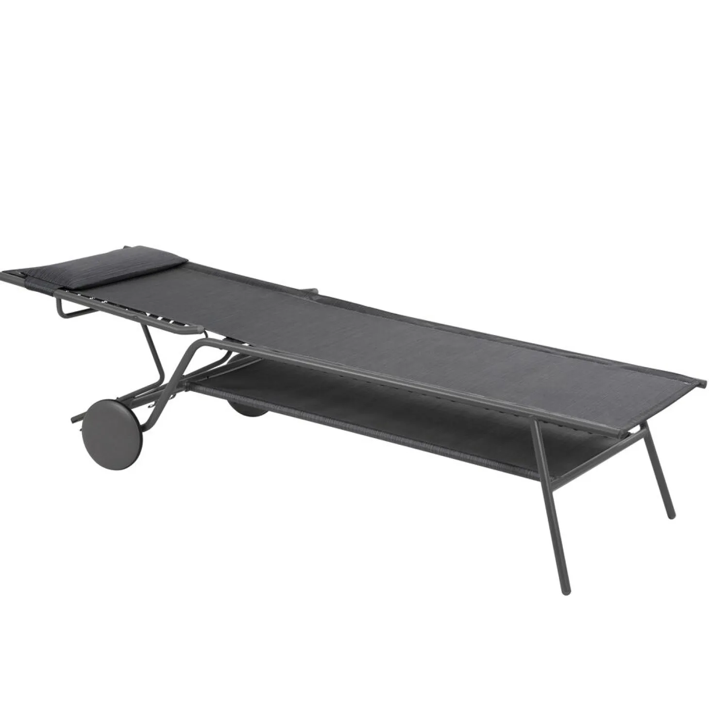 Lafuma Hohe Sonnenliege Miami II Batyline® Duo Grau Obsidian