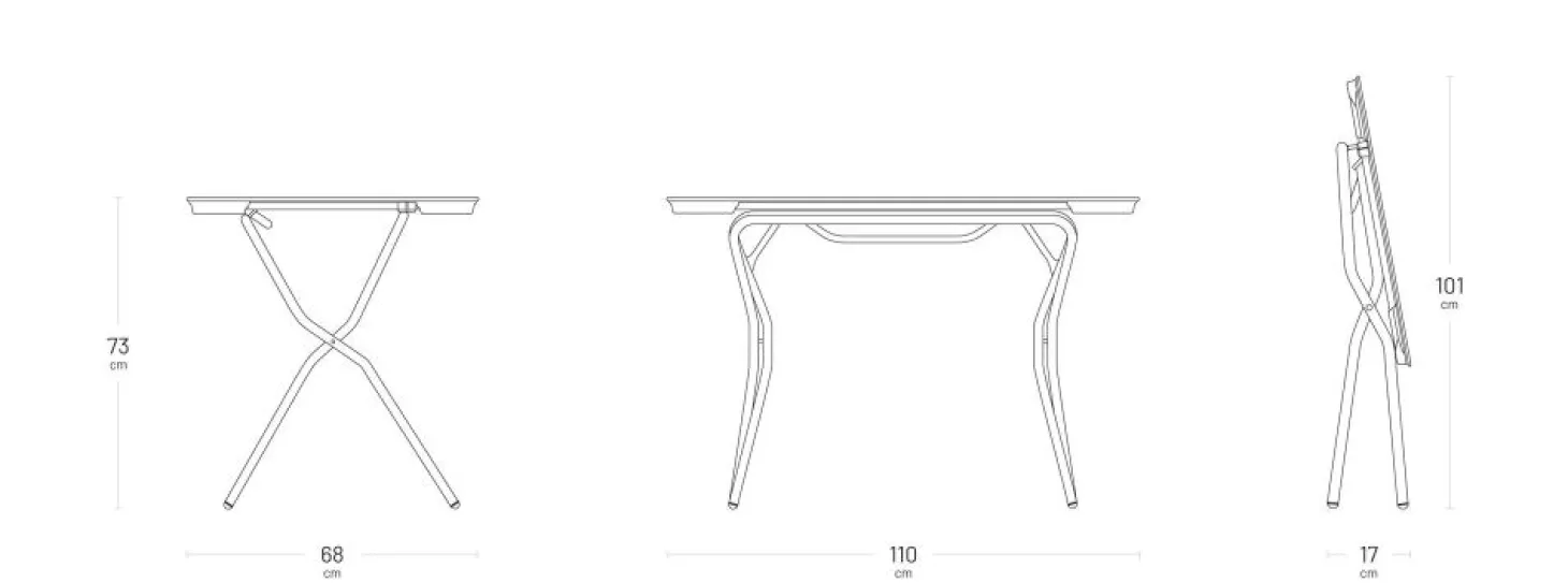 Lafuma Rechteckiger Outdoortisch Anytime Fusain