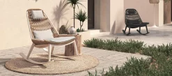 4-M Design Como Schaukelstuhl mit Korbgeflecht