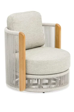 4-M Design Haven Drehbarer Outdoor Lounge-Sessel in Mokka