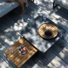 4-M Design RIVA rechteckiger Beistelltisch mit Teakplatte Outdoor