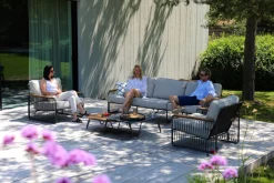 4-M Design RIVA rechteckiger Beistelltisch mit Teakplatte Outdoor