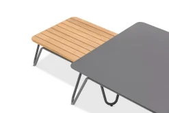 4-M Design RIVA rechteckiger Beistelltisch mit Teakplatte Outdoor