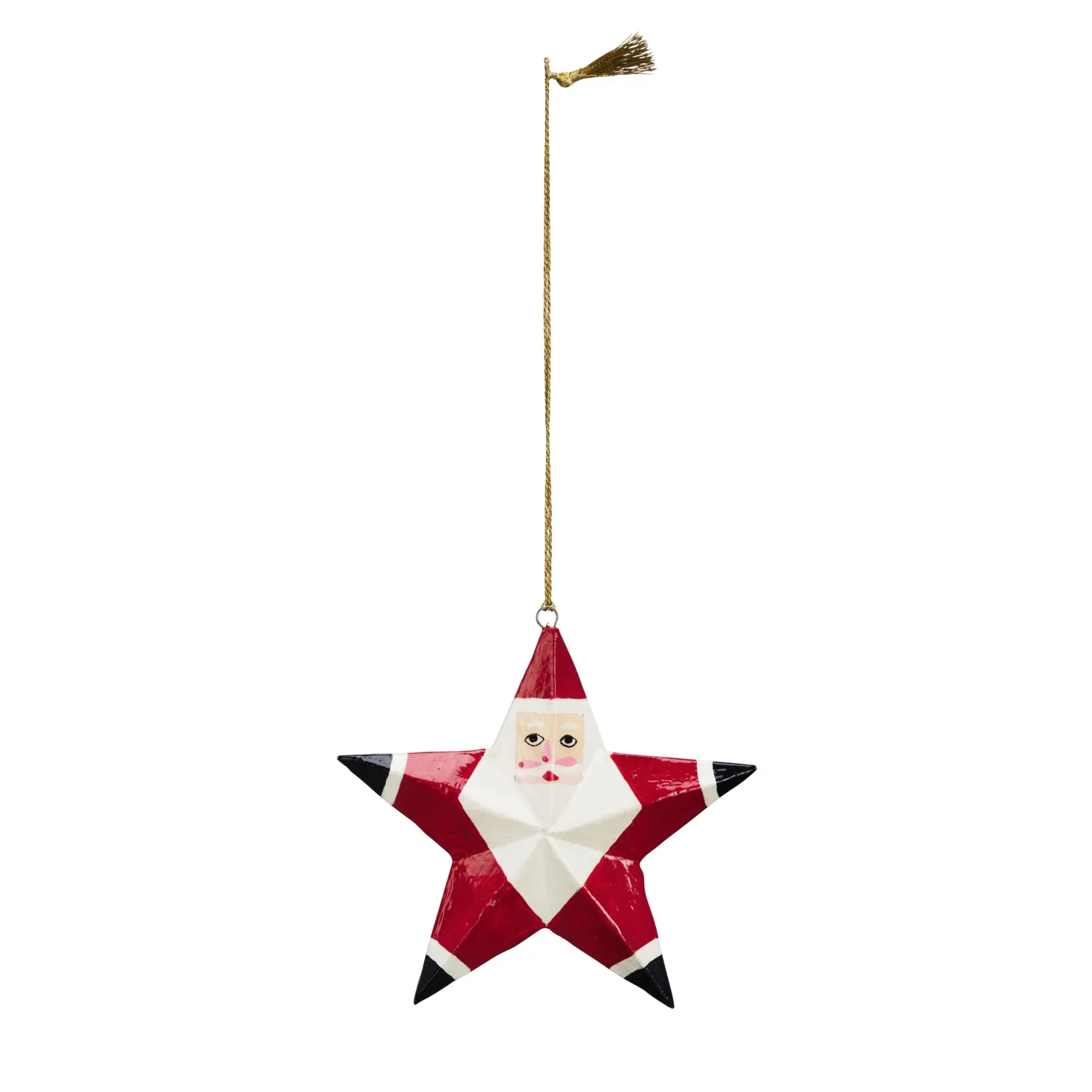 MADAM STOLTZ Handbemalter Weihnachtsmann zum Aufhängen