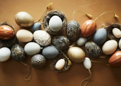 MADAM STOLTZ Pappmasche Eier weiß