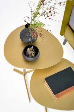 Möller Design Birdy Kiesel Beistelltisch oval staubgrau H: 53cm