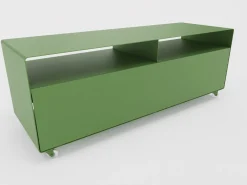 Müller Möbelfabrikation R 109 Sideboard rollbar Transparentrollen Resedagrün (RAL 6011)