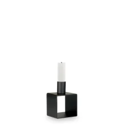 Novoform Frame Kerzenhalter schwarz - skandinavischer Stil 6,7 x 9,7 cm