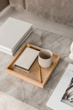 Novoform Korktablett - vielseitige Ablage 20 x 40 x 3 cm geräuchert