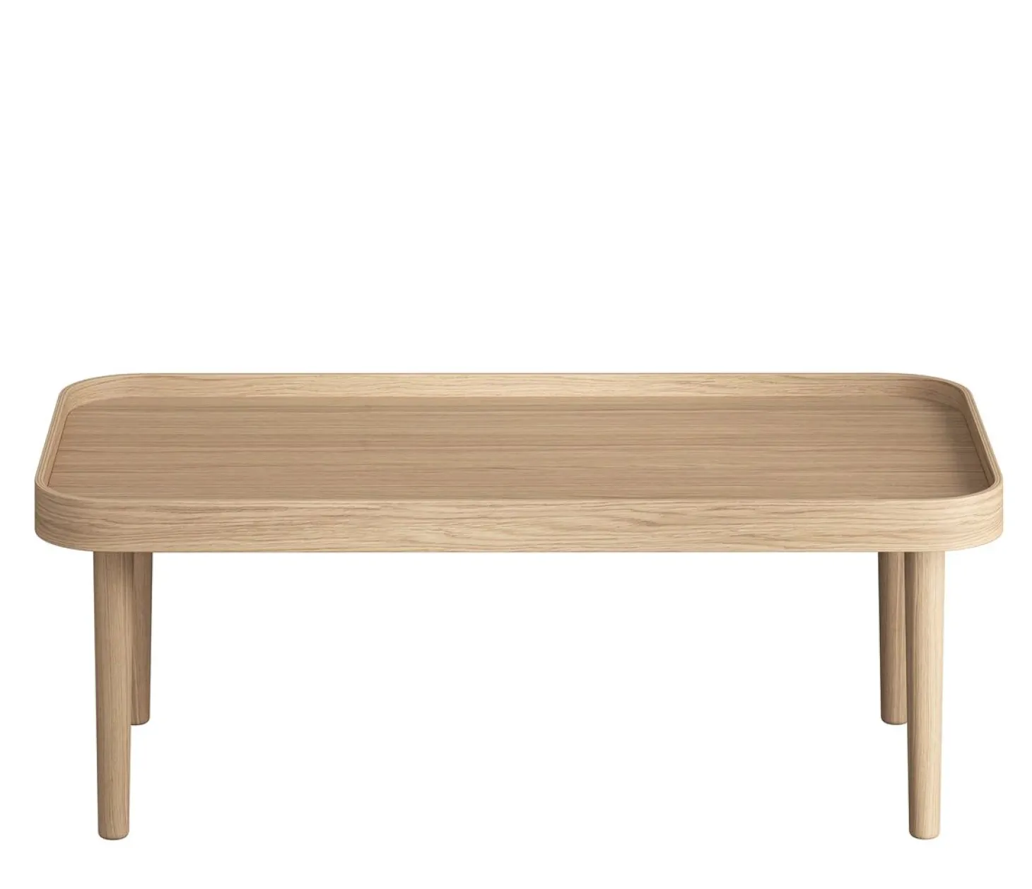 Novoform Serena Holz Couchtisch mit runden Ecken Eiche natur