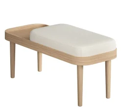 Novoform Serena Holzbank mit abgerundeten Ecken Eiche natur Weiß