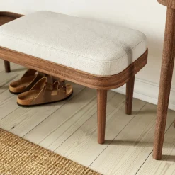 Novoform Serena Holzbank mit abgerundeten Ecken Eiche natur Weiß