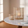 Philippi Cane Windlicht aus Schilfrohr mit Glaseinsatz Ø 11 cm, Höhe 9 cm