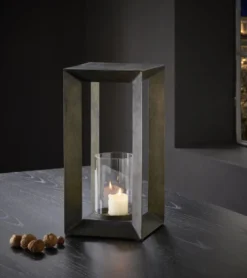 Philippi ESTATE geometrisches Windlicht mit Bronzeoptik