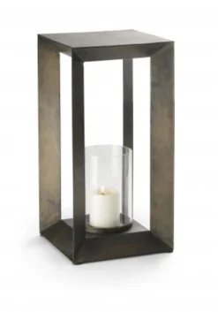 Philippi ESTATE geometrisches Windlicht mit Bronzeoptik