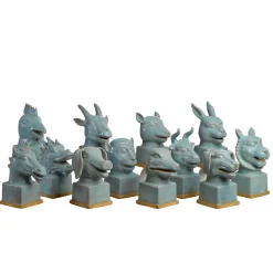 Pols Potten Dekokopf Tier blau H.24 cm Schlange