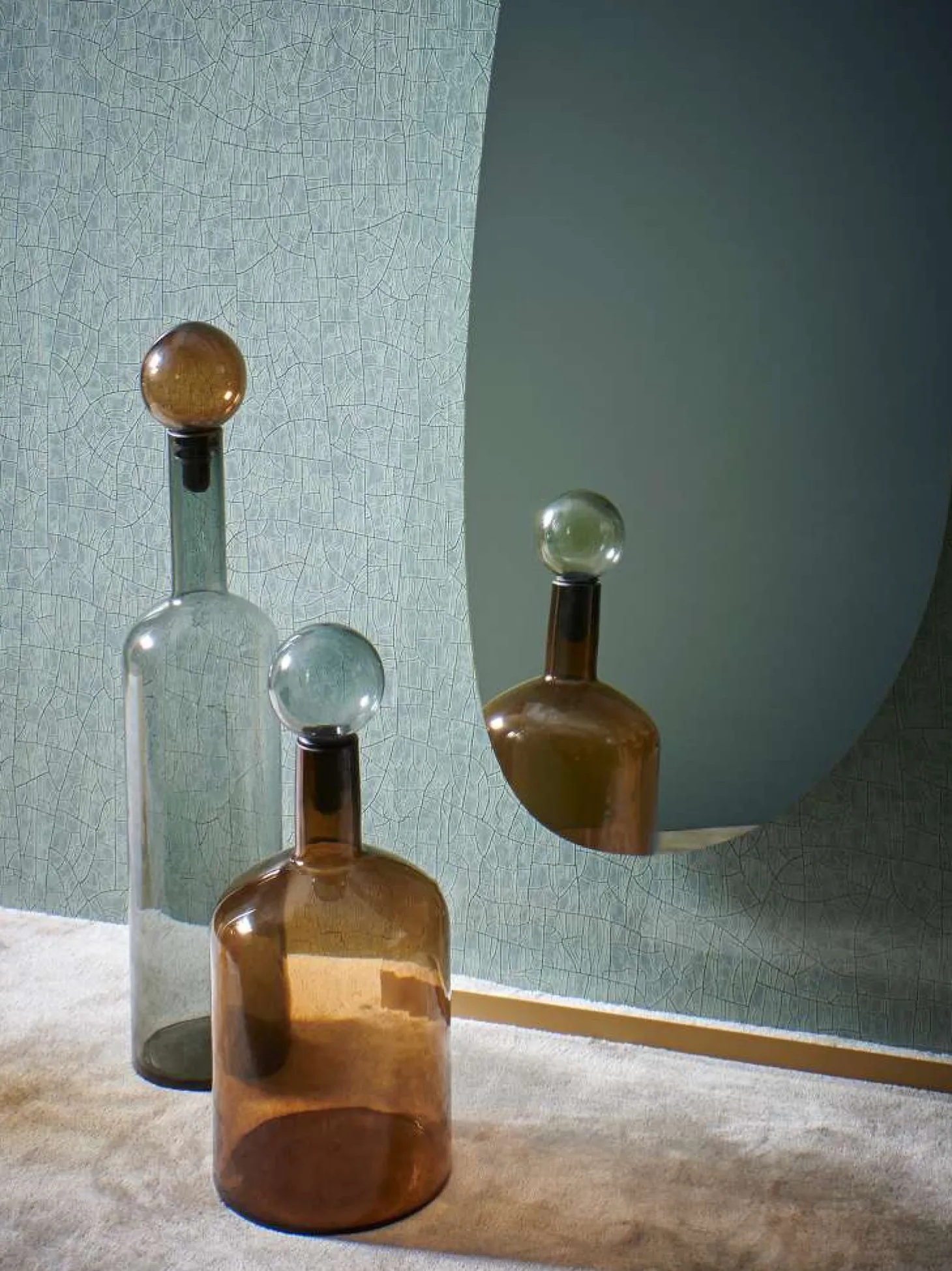 Pols Potten Flaschenvase Bubble chic mix braun Ø18, H 33 cm