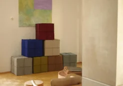 Radloff Filzhocker Cube hellbraun meliert