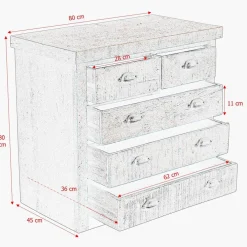 Raw Materials Sideboard - Zink; 83x48x83 cm