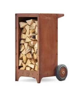 RB73 Ker Holzlager und Wagen aus Cortenstahl