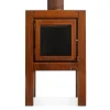RB73 Quaruba Terrassenkamin Corten-Stahl Ohne Rollen L 1 Seite Glas