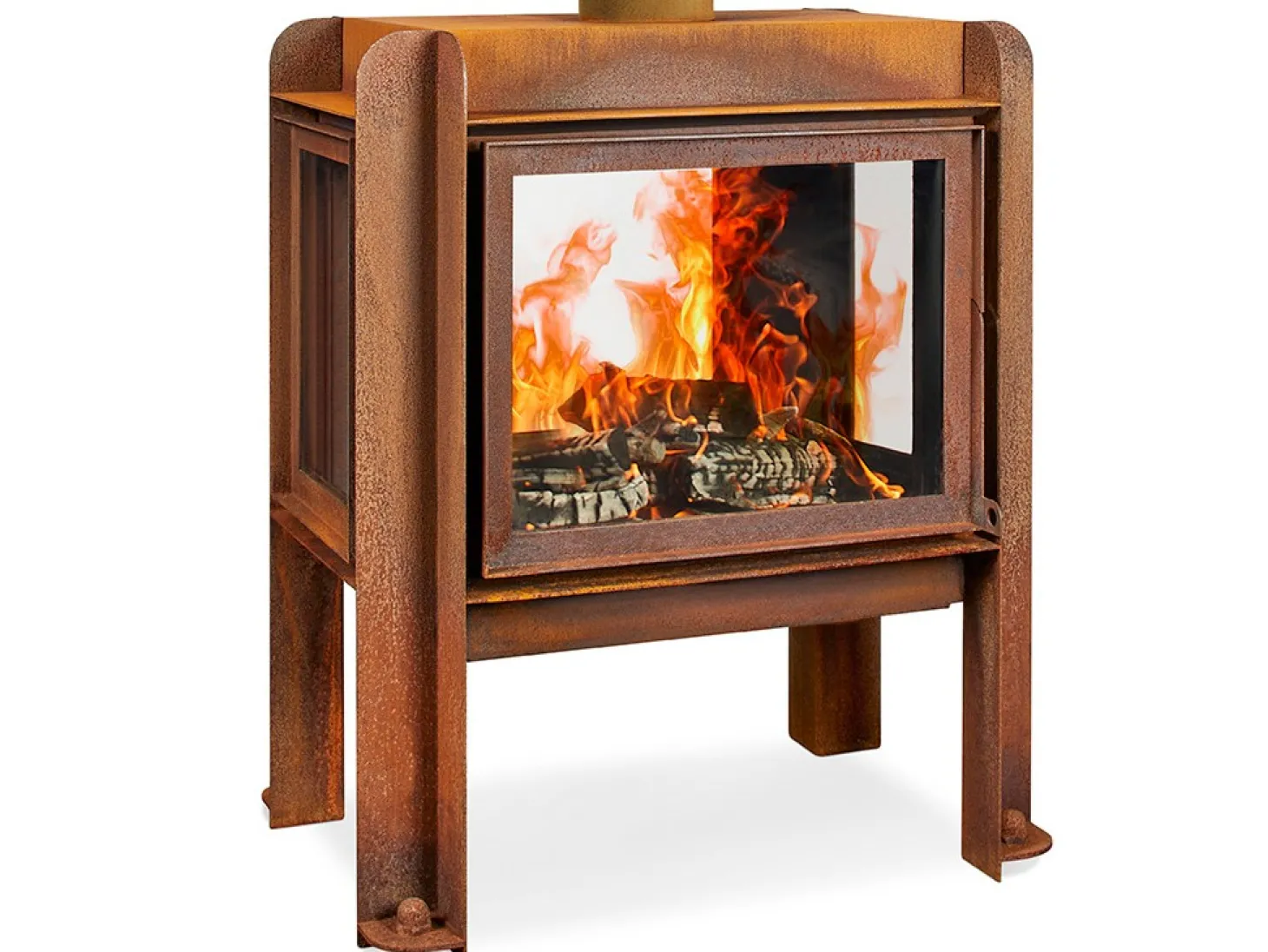 RB73 Terrassenkamin Fennek Fuchs 80 mit 4 Seiten Glas