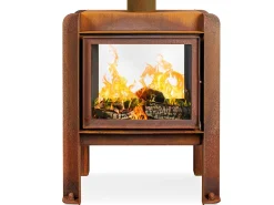 RB73 Terrassenkamin Fennek Fuchs 80 mit 4 Seiten Glas