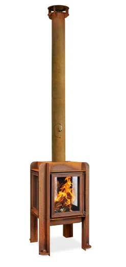 RB73 Terrassenkamin Fennek Fuchs 50 mit 4 Seiten Glas