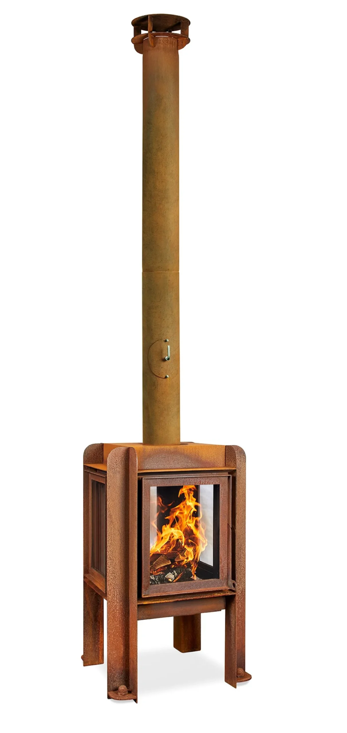 RB73 Terrassenkamin Fennek Fuchs 50 mit 4 Seiten Glas