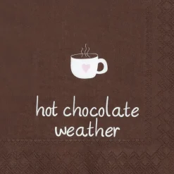 Räder Braune Cocktailserviette "hot chocolate weather"