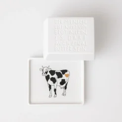 Räder Butterdose klein "Der Mensch lebt nicht vom Brot allein"