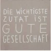 Räder DINING Serviette 33x33 cm "Die wichtigste Zutat ist Gesellschaft" beige/weiß