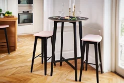 SACKit Nordic Barhocker – Buche schwarz – gepolstert – (73cm) Leder Ultra Brandy