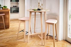 SACKit Nordic Barhocker – Eiche – gepolstert – (73cm) Leder Ultra Schwarz