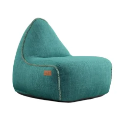 SACKit RETROit Cobana Outdoor Sitzsack Loungsessel mit Hocker – Sparset petrol melliert