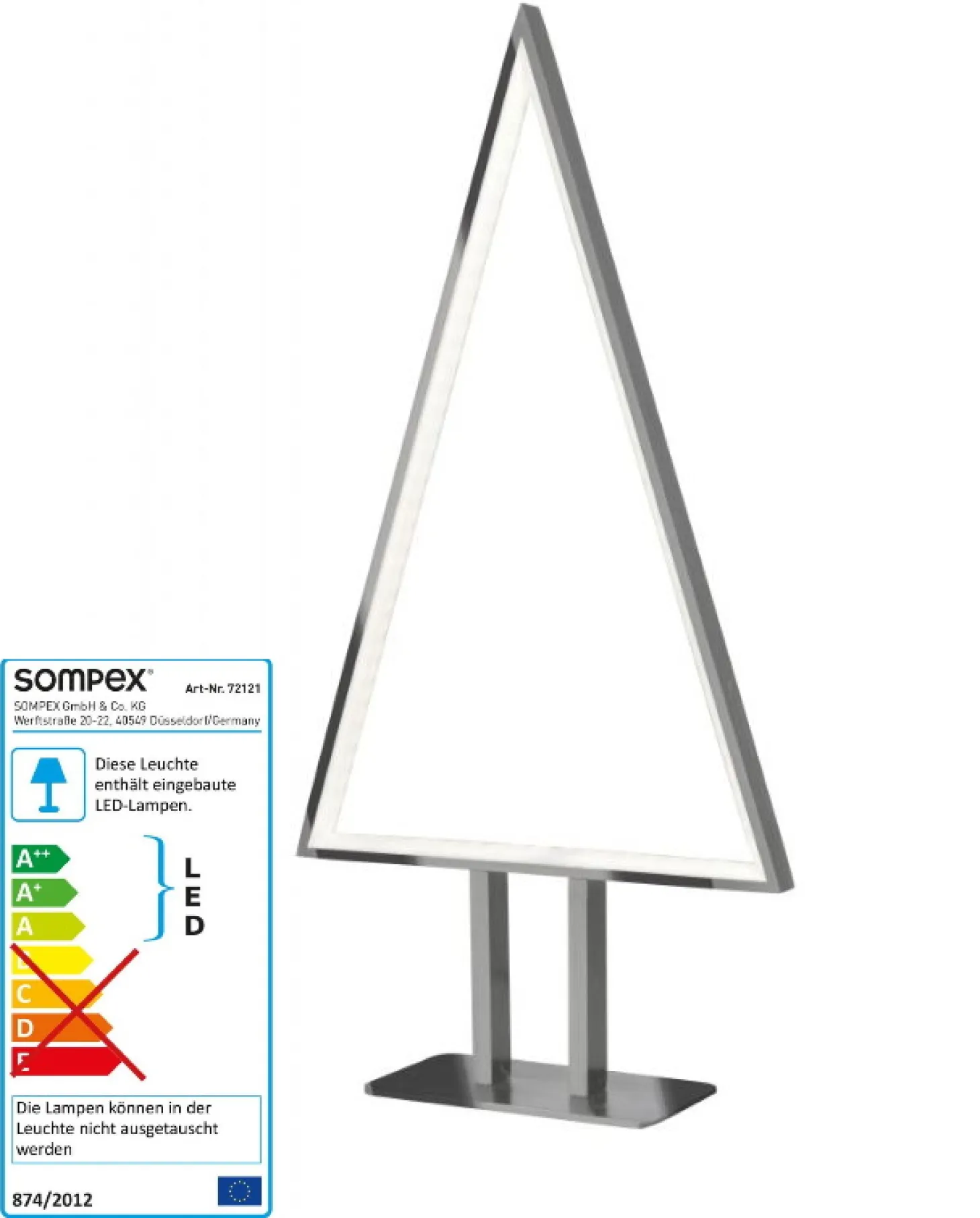 Sompex Designleuchte LED Weihnachtsbaum Pine H 100 cm Alu