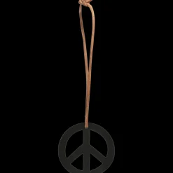 Trademark Living Friedenszeichen aus Metall mit Lederband, Ø 10 cm