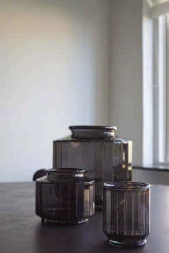 Trademark Living Glasvase The Edge Ø23 x h22 cm Grau