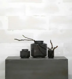 Trademark Living Glasvase The Edge Ø23 x h22 cm Grau