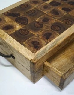 Trademark Living Holzschneidebrett Food mit funktioneller Schublade