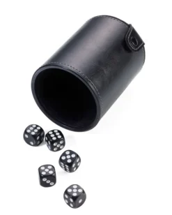 TROIKA Würfelbecher, inkl 5 Würfel, schwarz