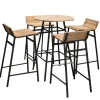 Venture Design Mexico Set Bartisch mit 4 Barhockern Akazie/Schwarz