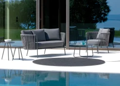 vermobil Daisy Rope Outdoor Lounge Sessel - rostfreier Stahl schlamm, taupe