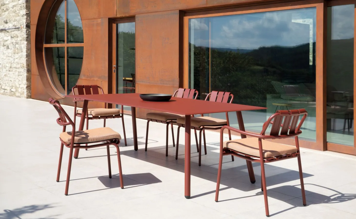 vermobil Großer Gartentisch Verdea 220 cm Hellgrau